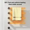 A towel rack with a towel on it, showing heating elements. Produktbild-Vorschau