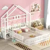 Kinderbetten, Flachbetten, Hausbetten mit Geländer, Produktbild-Vorschau 1