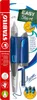 The image shows the packaging of a STABILO EASYbirdy fountain pen, highlighting its features and ergonomic design for beginners. Produktbild-Vorschau