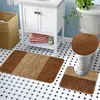 Badteppich Set 3-TLG. Braun - rutschfest & Weich, Badematte Produktbild-Vorschau 2