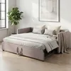 Divano letto ProximaX 90/180 x 200 cm in velluto grigio, Anteprima dell’immagine prodotto 1