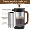 Edelstahl French Press mit Holzgriff – 1L Kaffeedrücker mit Produktbild-Vorschau 2