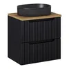 Waschtisch-Unterschrank 50cm, in schwarz mit Eiche, Produktbild-Vorschau 8
