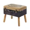 A stool designed to look like a vintage suitcase. Produktbild-Vorschau