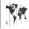 Italienischer Leinwand Leinwandbild - Black and White Map Produktbild-Vorschau 2
