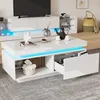 okwish Tavolo da conferenza lucido con illuminazione a LED, Anteprima dell’immagine prodotto 1