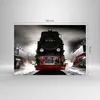 Bilder auf glas - Dampflokomotive Gleise Nebel - 100x70cm - Produktbild-Vorschau 3