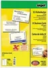A collection of business cards and packaging for business cards on a yellow background. Produktbild-Vorschau