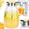Vilde | Carafe en verre - Avec couvercle - Transparent - Voir les images du produit 2