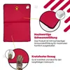 A red pet mat with close-up views highlighting its features and descriptive text. Produktbild-Vorschau