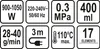 A collage of icons displaying technical specifications. Náhľad obrázku produktu