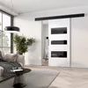 Posuvné dveře na stěnu BARRET 13 - 86 cm, bílé / černé Náhled obrázku produktu 1