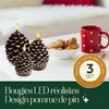 Meisterhome® Lot de 3 bougies LED en forme de pomme de pin Voir les images du produit 2