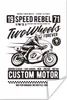 MuchoWow® Poster Motorrad - Mann - Vintage - Zeichnung Produktbild-Vorschau 1