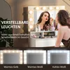 Toaletní stolek HOMCOM s LED osvětlením, toaletní stolek se Náhled obrázku produktu 4