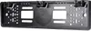 The back of a black universal license plate holder with mounting holes and clips. Anteprima dell’immagine prodotto
