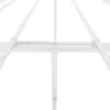 The image shows the white metal frame of a bed. Podgląd zdjęcia produktu