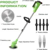 Product information diagram for a cordless trimmer, showing various parts and accessories. Produktbild-Vorschau
