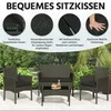 Yaheetech Polyrattan Sitzgruppe 4er Gartenmöbel Set inkl. Produktbild-Vorschau 7