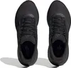 A top-down view of a pair of black Adidas sneakers. Podgląd zdjęcia produktu