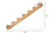 A diagram showing the dimensions of a wooden staircase stringer. Produktbild-Vorschau