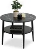 Table basse ronde 60 TODOR - noir / marbre noir Voir les images du produit 1