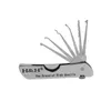 A set of lock picking tools is shown in an open, fan-like arrangement against a white background. Produktbild-Vorschau