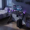 VASAGLE Herní stůl, herní stůl s RGB osvětlením, tvar Z, Náhled obrázku produktu 2