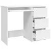 A white desk with drawers and a keyboard tray, shown from a front-side angle against a white background. Anteprima dell’immagine prodotto