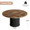 A round dining table with dimensions and weight capacity indicated. Produktbild-Vorschau