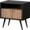 Selsey - Comodino Bello con cassetto, frontali lamellari, Anteprima dell’immagine prodotto 4