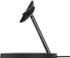 A black wireless charger stand shown from the side. Produktbild-Vorschau