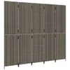 vidaXL Paravent 5-tlg. Grau Poly Rattan Podgląd zdjęcia produktu 4