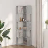 vidaXL Libreria ad angolo 5 ripiani grigio cemento Anteprima dell’immagine prodotto 3
