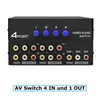 E32C 4*Weg Audio Video RCA AV Switch Selector Box Splitter Produktbild-Vorschau 3