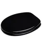 A black toilet seat is shown from a side angle on a white background. Náhled obrázku produktu