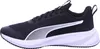 A side view of a black Puma sneaker with a white stripe and white sole, set against a white background. Produktbild-Vorschau