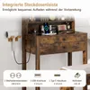COSTWAY Schminktisch mit 3 farbigen LED Spiegel, Steckdosen Produktbild-Vorschau 6