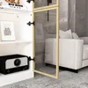 Weißer Vitrinenschrank mit 4 Glastüren 80x36x200cm, Goldene Produktbild-Vorschau 3