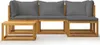 set da giardino 5 pezzi con cuscini in legno massiccio di Anteprima dell’immagine prodotto 2