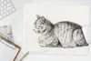 MuchoWow® Mauspad Mousepad Liegende Katze - Gemälde von Produktbild-Vorschau 5