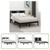 The Living Store Massivholzbett Schwarz Kiefer 200x200 cm Produktbild-Vorschau 6