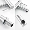 A collage of four close-up images of a stainless steel faucet, showing different angles and details. Produktbild-Vorschau