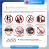 Diagrams and text explaining battery safety precautions. Produktbild-Vorschau