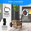 COSTWAY Vozík na palivové dřevo kovový, vozík na palivové Náhled obrázku produktu 4