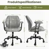Bürostuhl,Kunstleder, Drehstuhl mit 90°–120° Produktbild-Vorschau 8