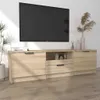 vidaXL TV skrinka Sonoma dub 140 x 35 x 40 cm materiál na Náhľad obrázku produktu 3