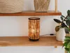 Vintage Tischlampe mit Rattan Lampenschirm Boho Stil für Produktbild-Vorschau 6