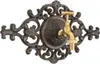 A decorative cast iron garden faucet with a brass tap, mounted on a white background. Voir les images du produit