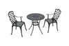 A set of outdoor furniture, consisting of a round table and two chairs, displayed on a white background. Náhled obrázku produktu